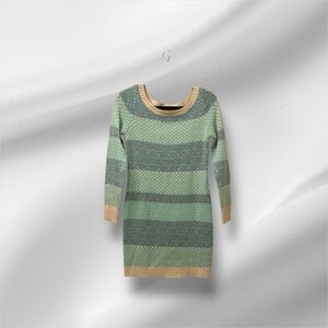 Derek Heart Teal and Cream Knit Top